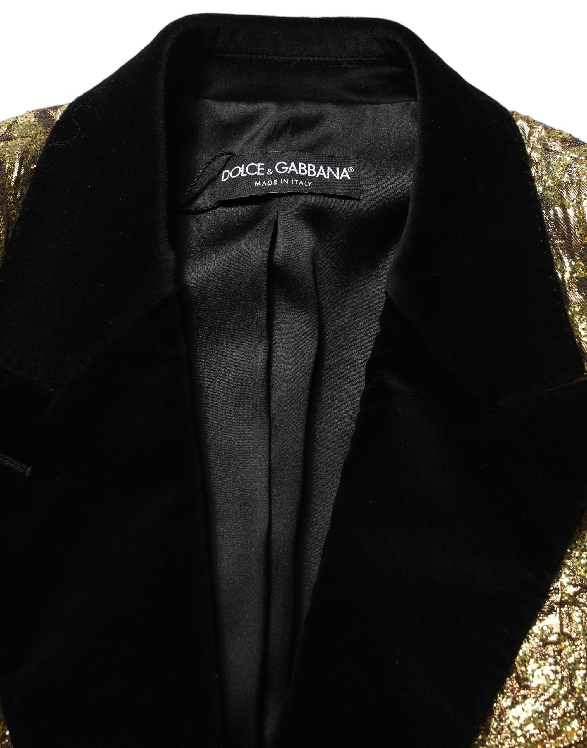 Dolce & Gabbana Dolce & Gabbana Gold Floral Jacquard Wool Trench Coat Women's Jacket