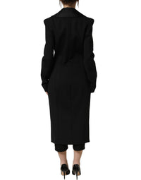 Dolce & Gabbana Dolce & Gabbana Black Nylon Double Breasted Coat Women's Jacket