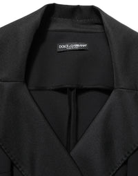 Dolce & Gabbana Dolce & Gabbana Black Nylon Double Breasted Coat Women's Jacket