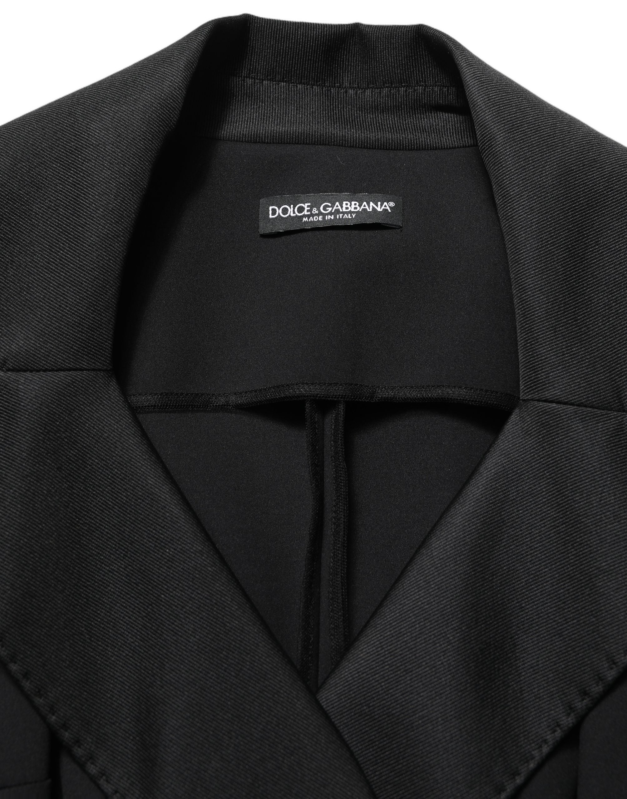 Dolce & Gabbana Dolce & Gabbana Black Nylon Double Breasted Coat Women's Jacket
