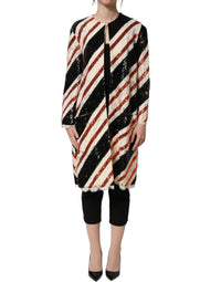 Dolce & Gabbana Dolce & Gabbana Multicolor Stripe Sequin Duster Coat Women's Jacket