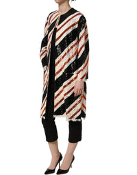 Dolce & Gabbana Dolce & Gabbana Multicolor Stripe Sequin Duster Coat Women's Jacket