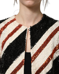 Dolce & Gabbana Dolce & Gabbana Multicolor Stripe Sequin Duster Coat Women's Jacket