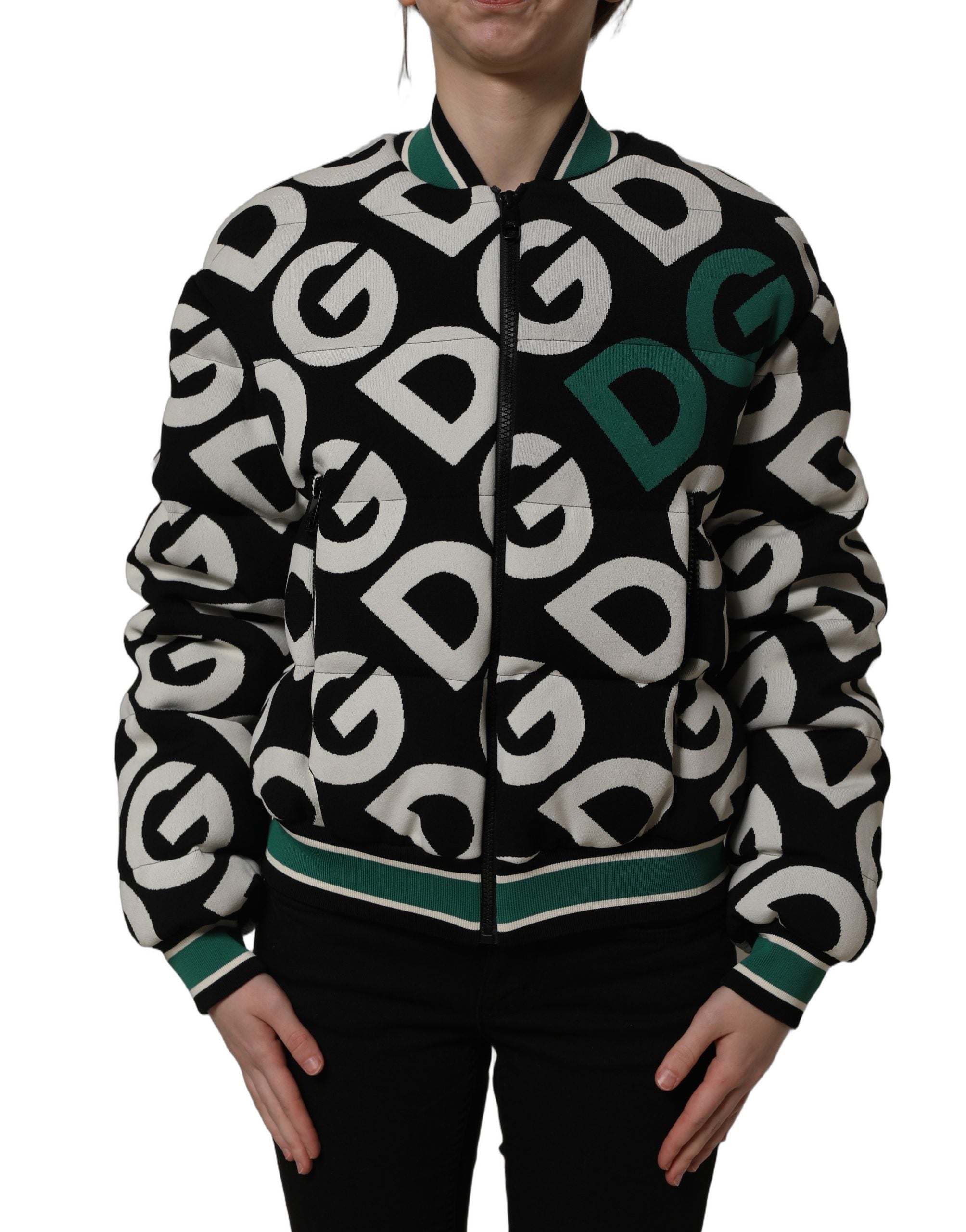 Dolce & Gabbana Dolce & Gabbana Multicolor Logo Full Zip Bomber Women's Jacket