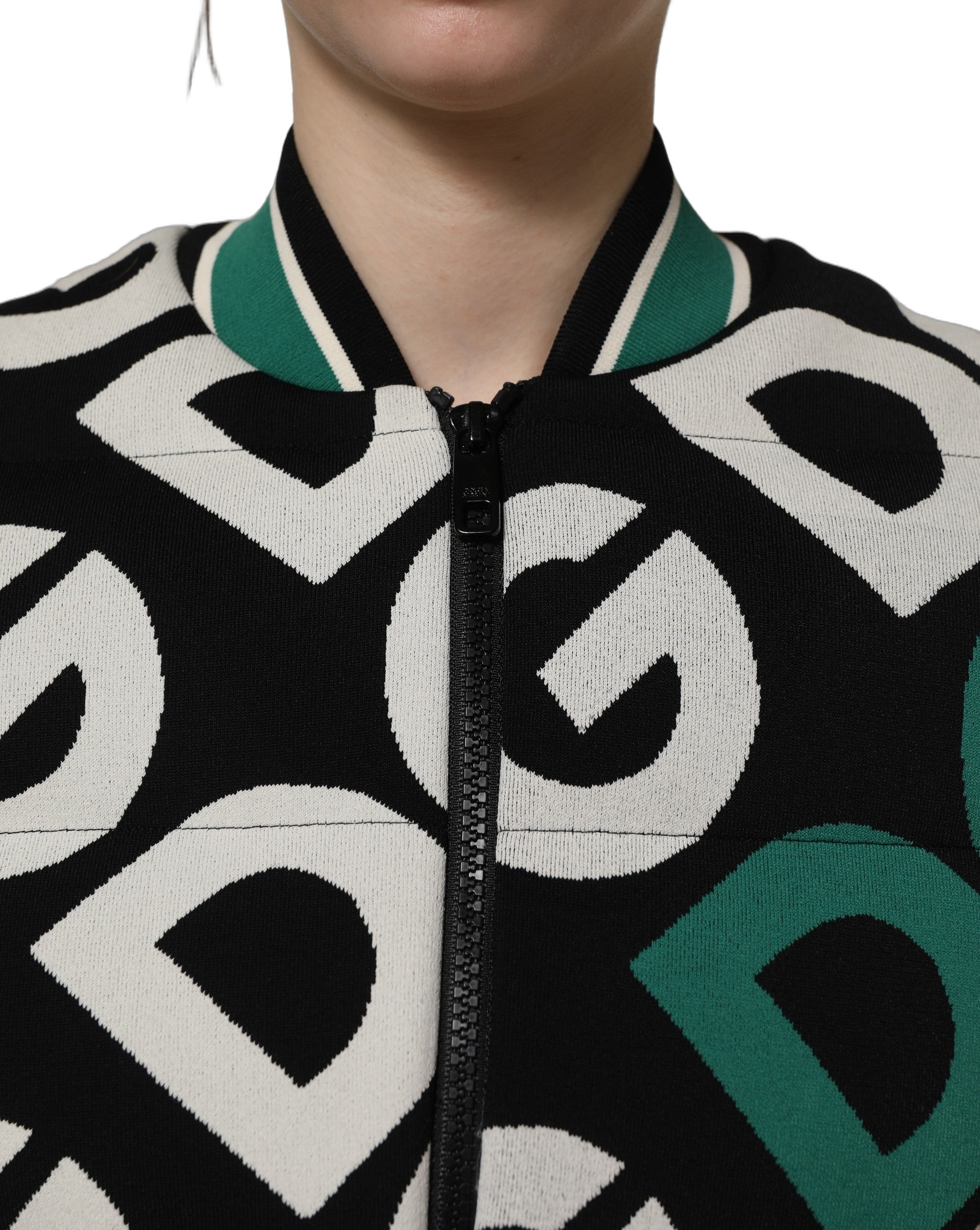 Dolce & Gabbana Dolce & Gabbana Multicolor Logo Full Zip Bomber Women's Jacket