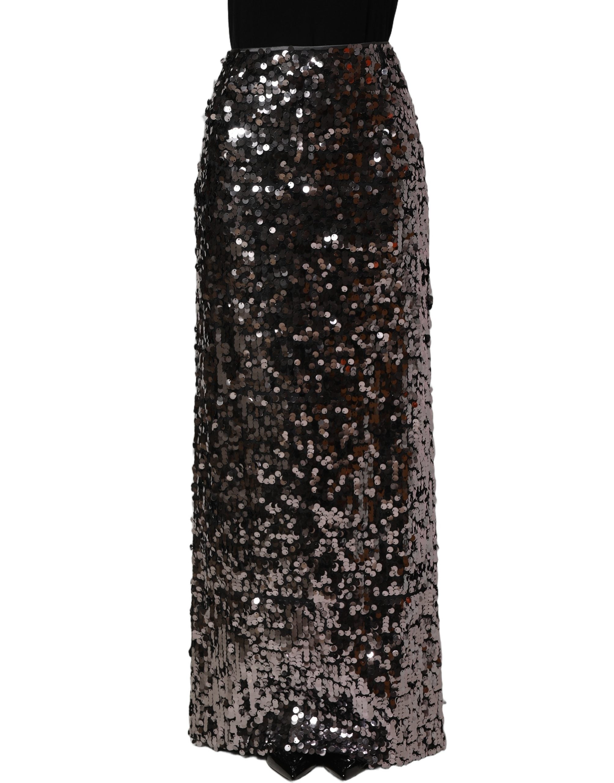 Dolce & Gabbana Dolce & Gabbana Brown Sequinned Embellished Pencil Cut Women's Skirt