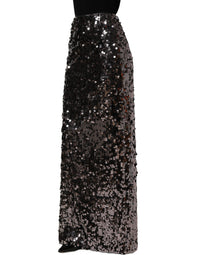 Dolce & Gabbana Dolce & Gabbana Brown Sequinned Embellished Pencil Cut Women's Skirt