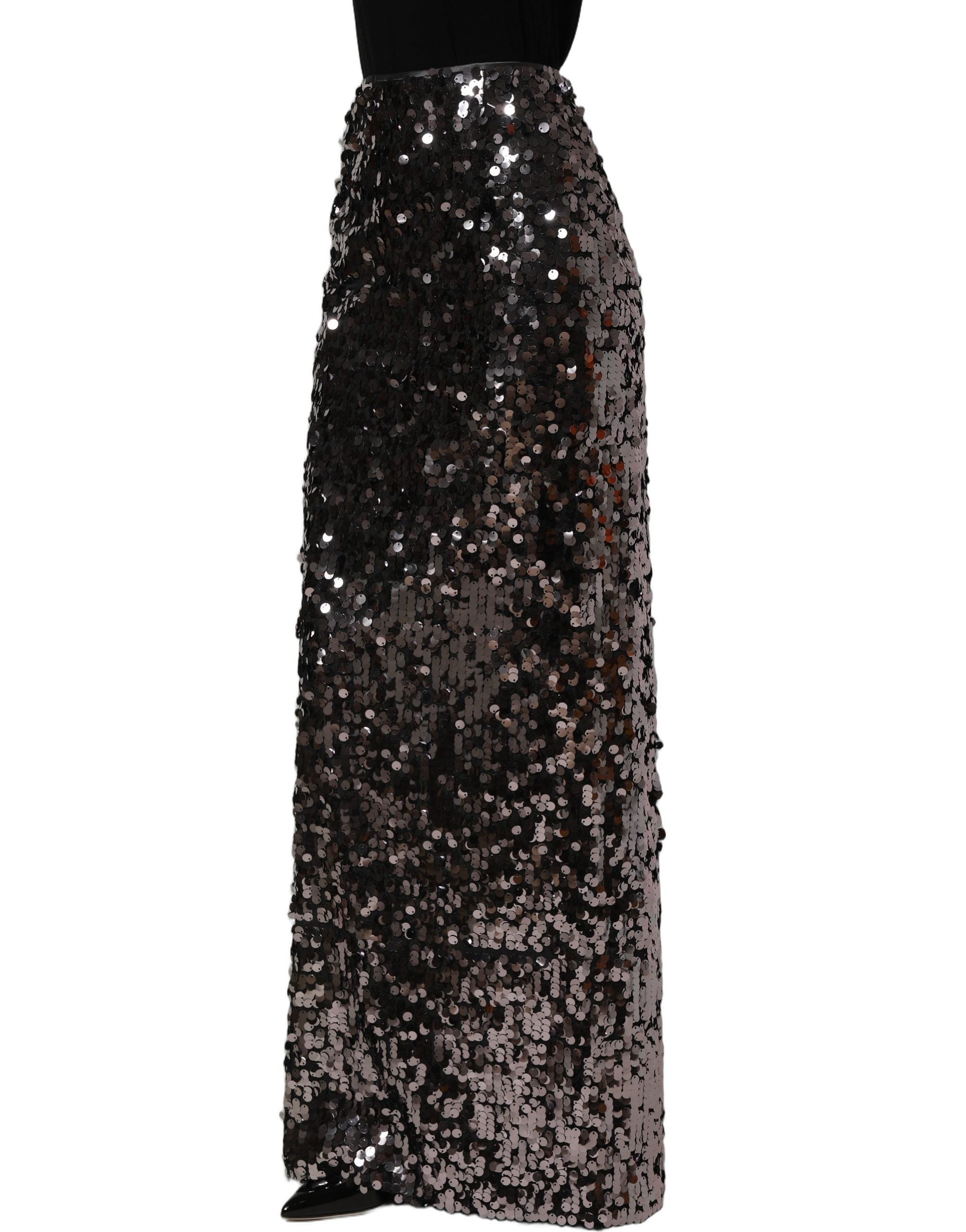 Dolce & Gabbana Dolce & Gabbana Brown Sequinned Embellished Pencil Cut Women's Skirt