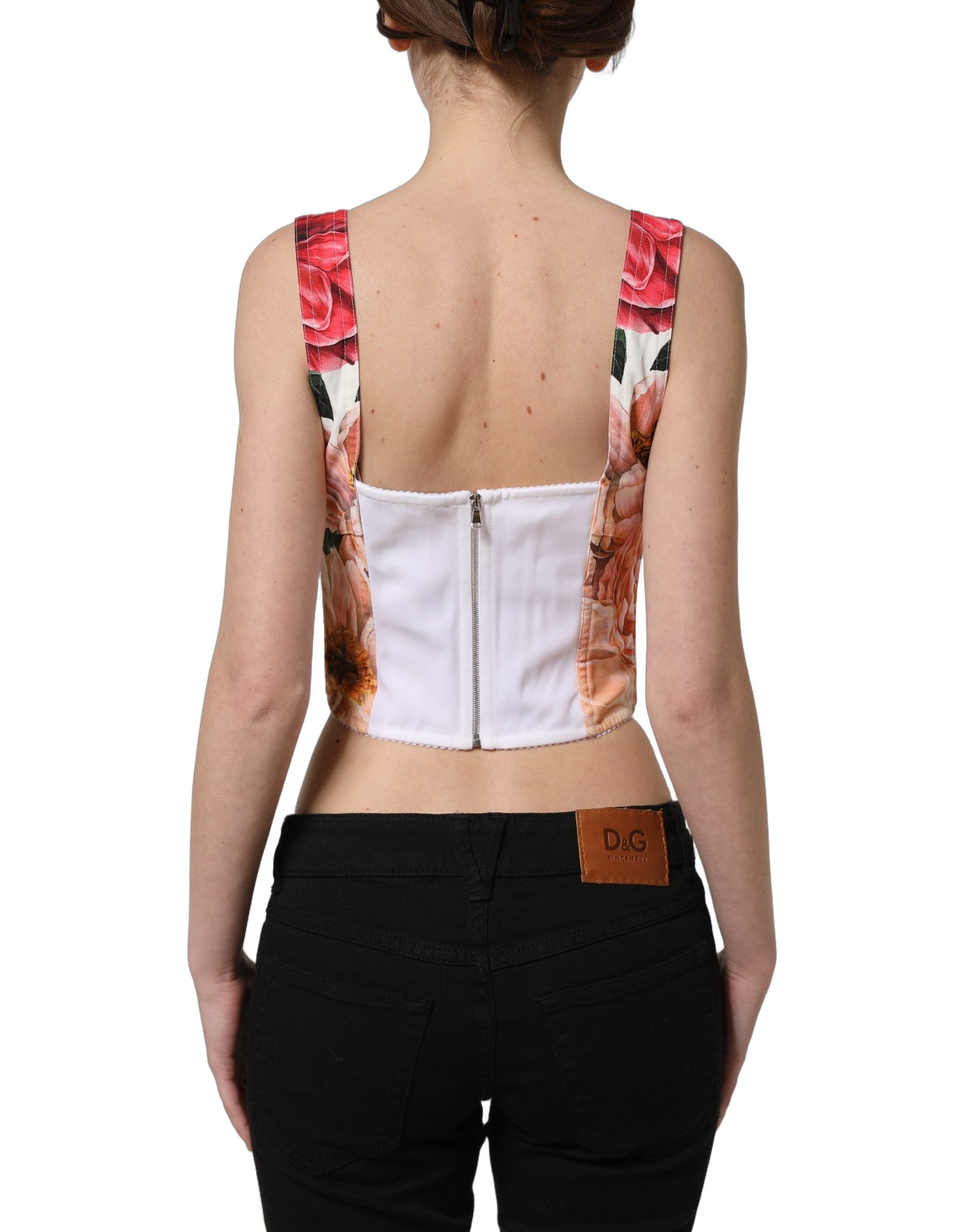 Dolce & Gabbana Dolce & Gabbana Multicolor Floral Cropped Bustier Tank Women's Top