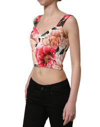 Dolce & Gabbana Dolce & Gabbana Multicolor Floral Cropped Bustier Tank Women's Top