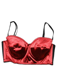 Dolce & Gabbana Dolce & Gabbana Red Polyester Satin Bustier Cropped Tank Women's Top
