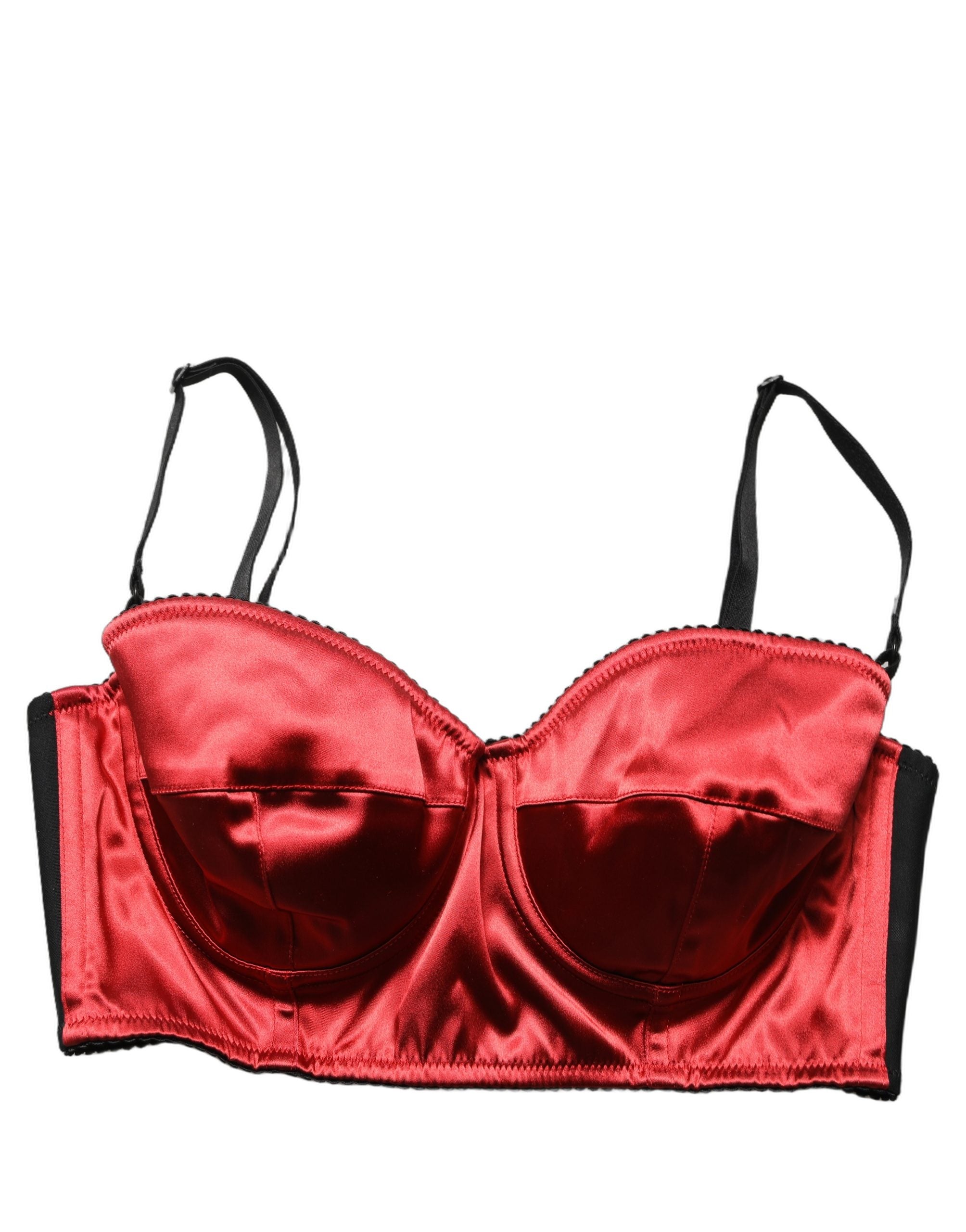 Dolce & Gabbana Dolce & Gabbana Red Polyester Satin Bustier Cropped Tank Women's Top