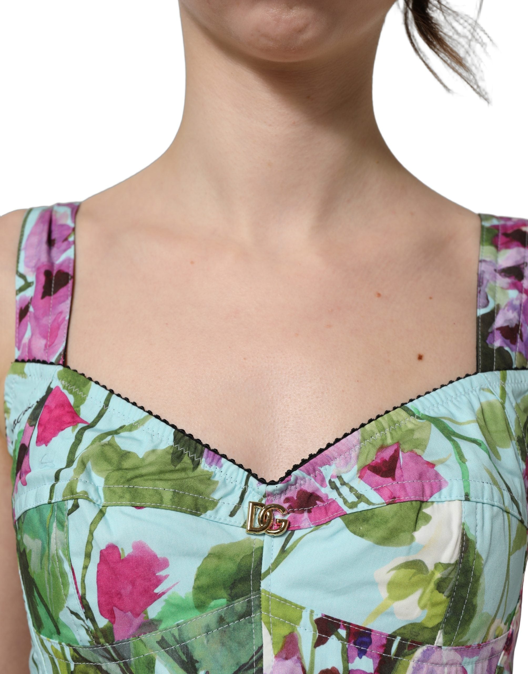 Dolce & Gabbana Dolce & Gabbana Multicolor Floral Cropped Bustier Tank Women's Top