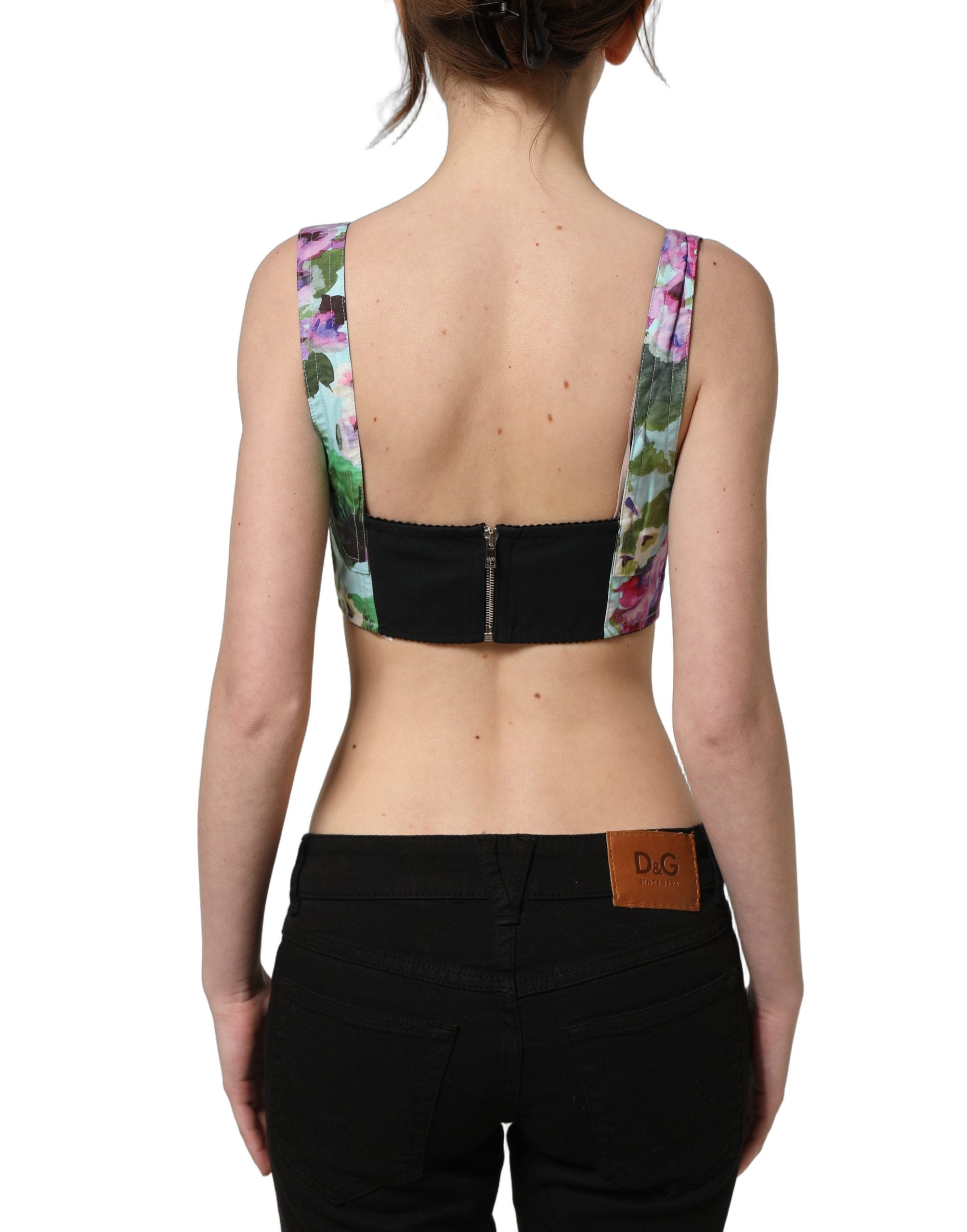 Dolce & Gabbana Dolce & Gabbana Multicolor Floral Cropped Bustier Tank Women's Top