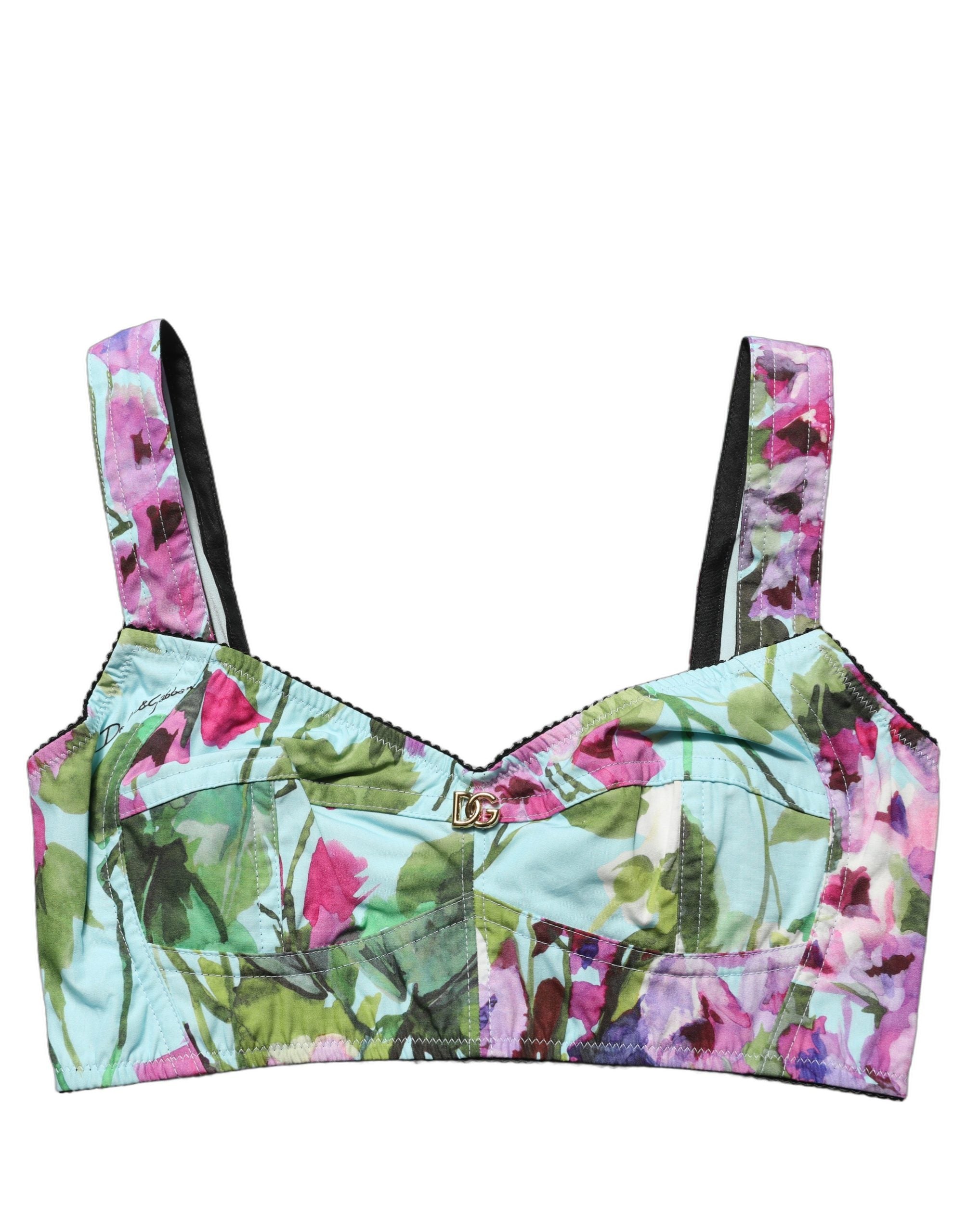 Dolce & Gabbana Dolce & Gabbana Multicolor Floral Cropped Bustier Tank Women's Top