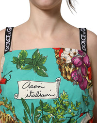 Dolce & Gabbana Dolce & Gabbana Multicolor Silk Vegetable Print Cropped Women's Top