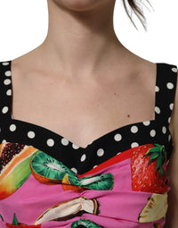 Dolce & Gabbana Dolce & Gabbana Multicolor Silk Cropped Bustier Corset Women's Top