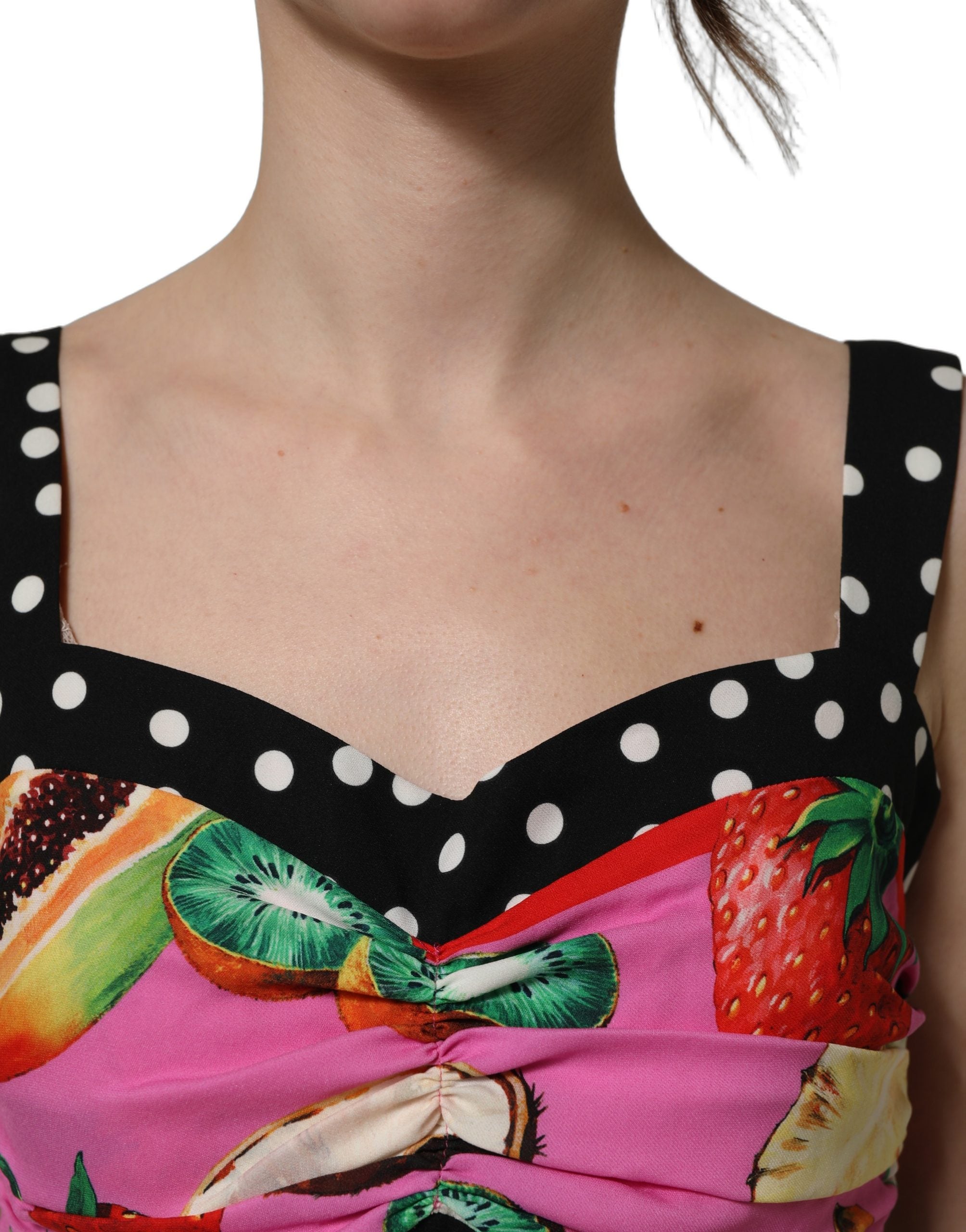 Dolce & Gabbana Dolce & Gabbana Multicolor Silk Cropped Bustier Corset Women's Top