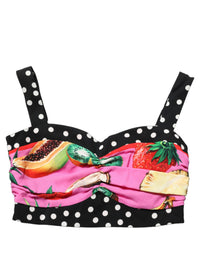 Dolce & Gabbana Dolce & Gabbana Multicolor Silk Cropped Bustier Corset Women's Top