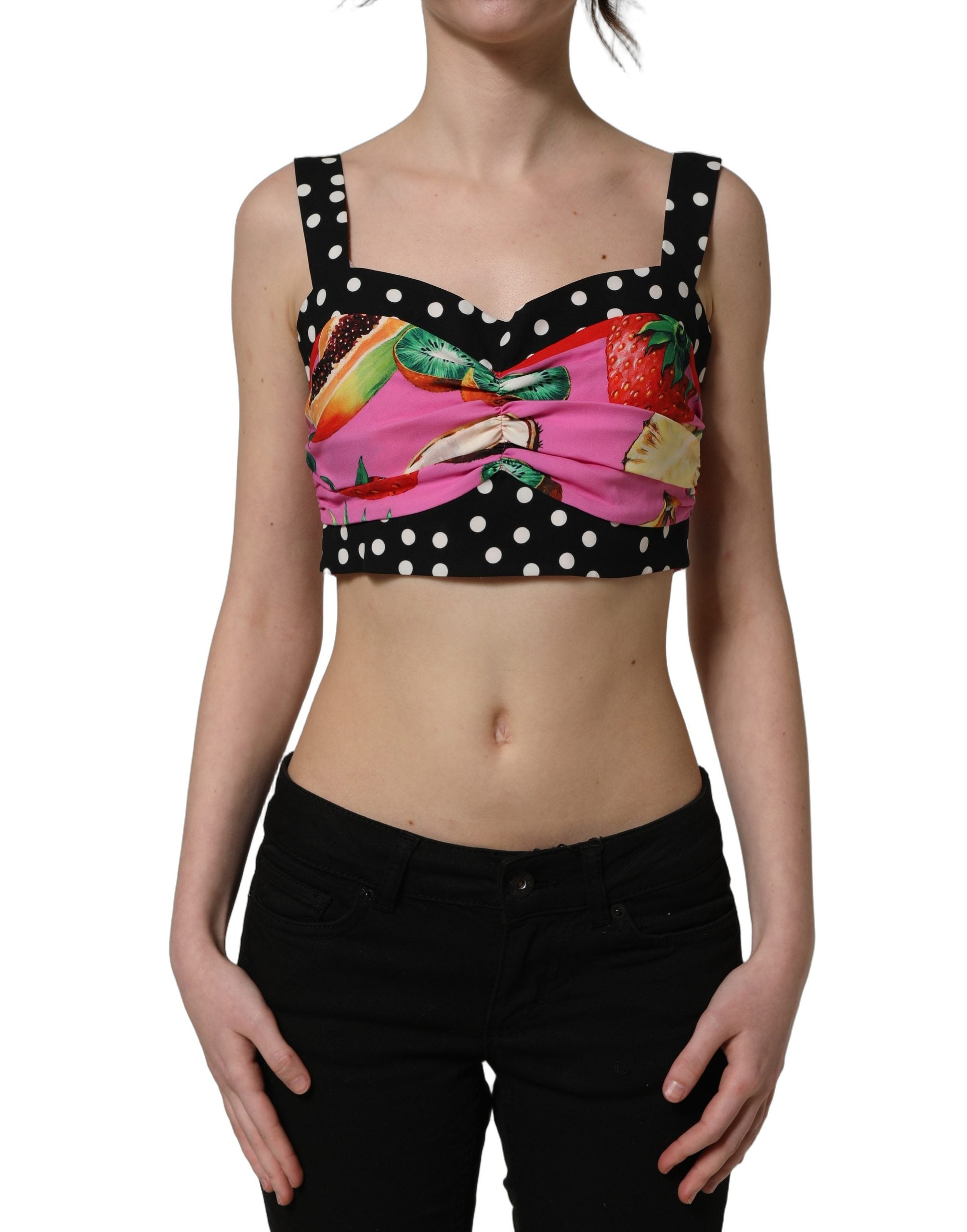 Dolce & Gabbana Dolce & Gabbana Multicolor Silk Cropped Bustier Corset Women's Top