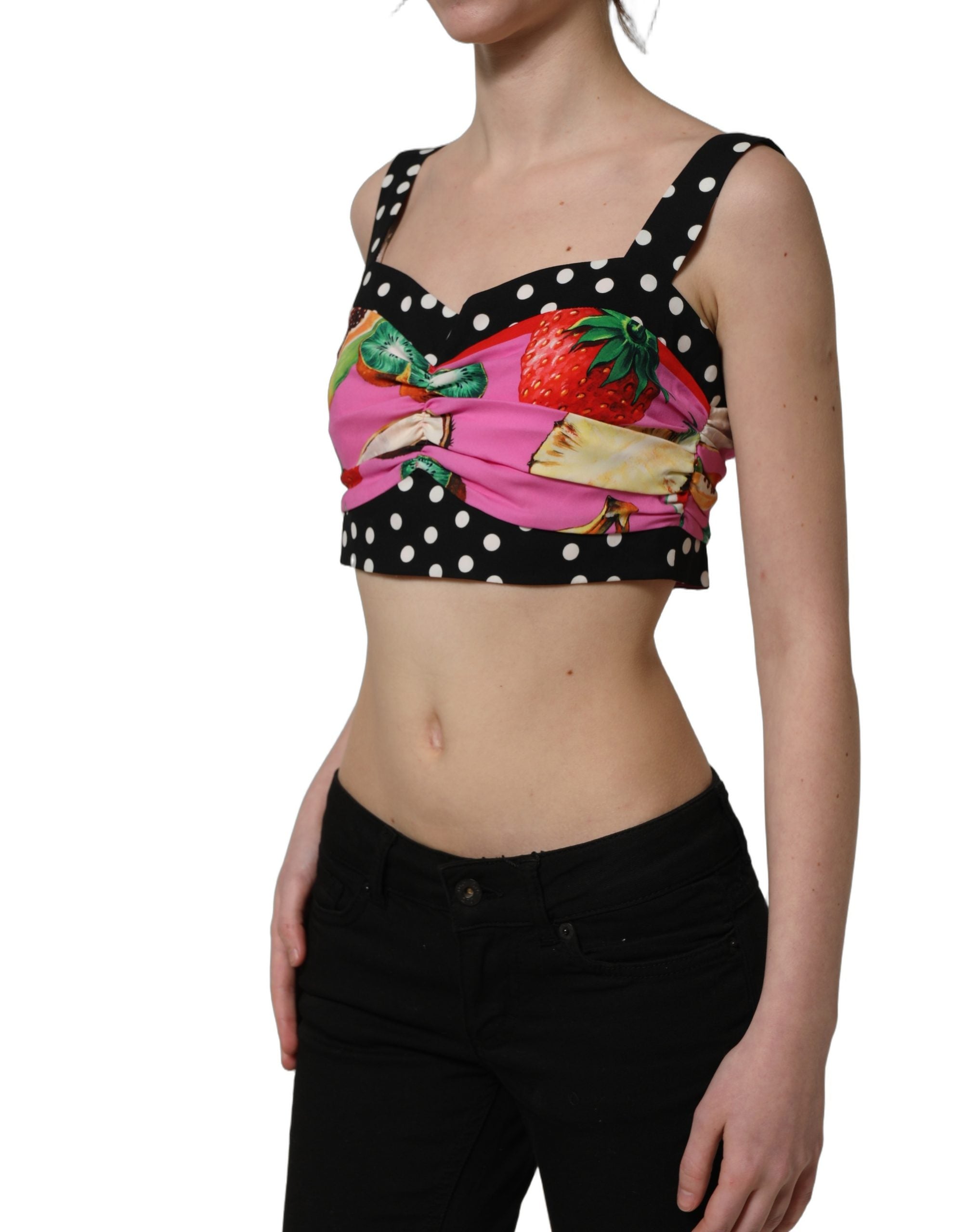Dolce & Gabbana Dolce & Gabbana Multicolor Silk Cropped Bustier Corset Women's Top