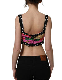 Dolce & Gabbana Dolce & Gabbana Multicolor Silk Cropped Bustier Corset Women's Top