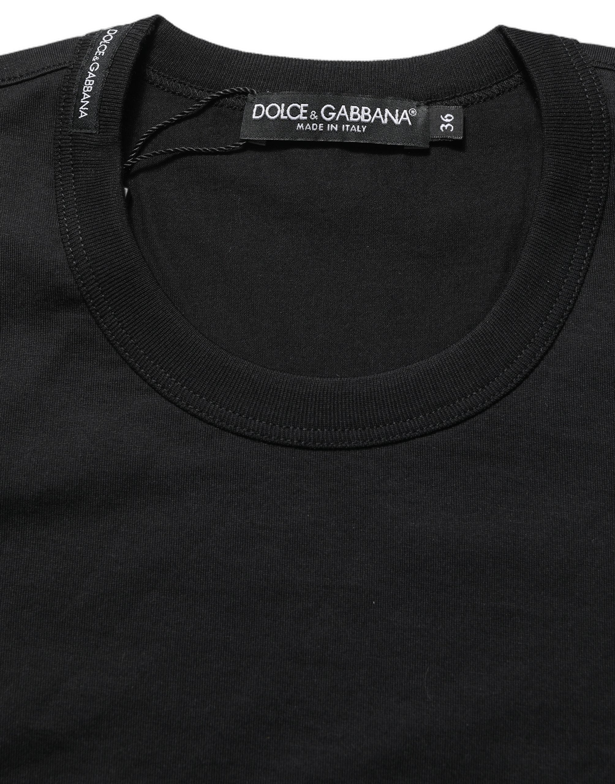 Dolce & Gabbana Dolce & Gabbana Black Cotton Short Sleeves Crew Neck Women's T-shirt