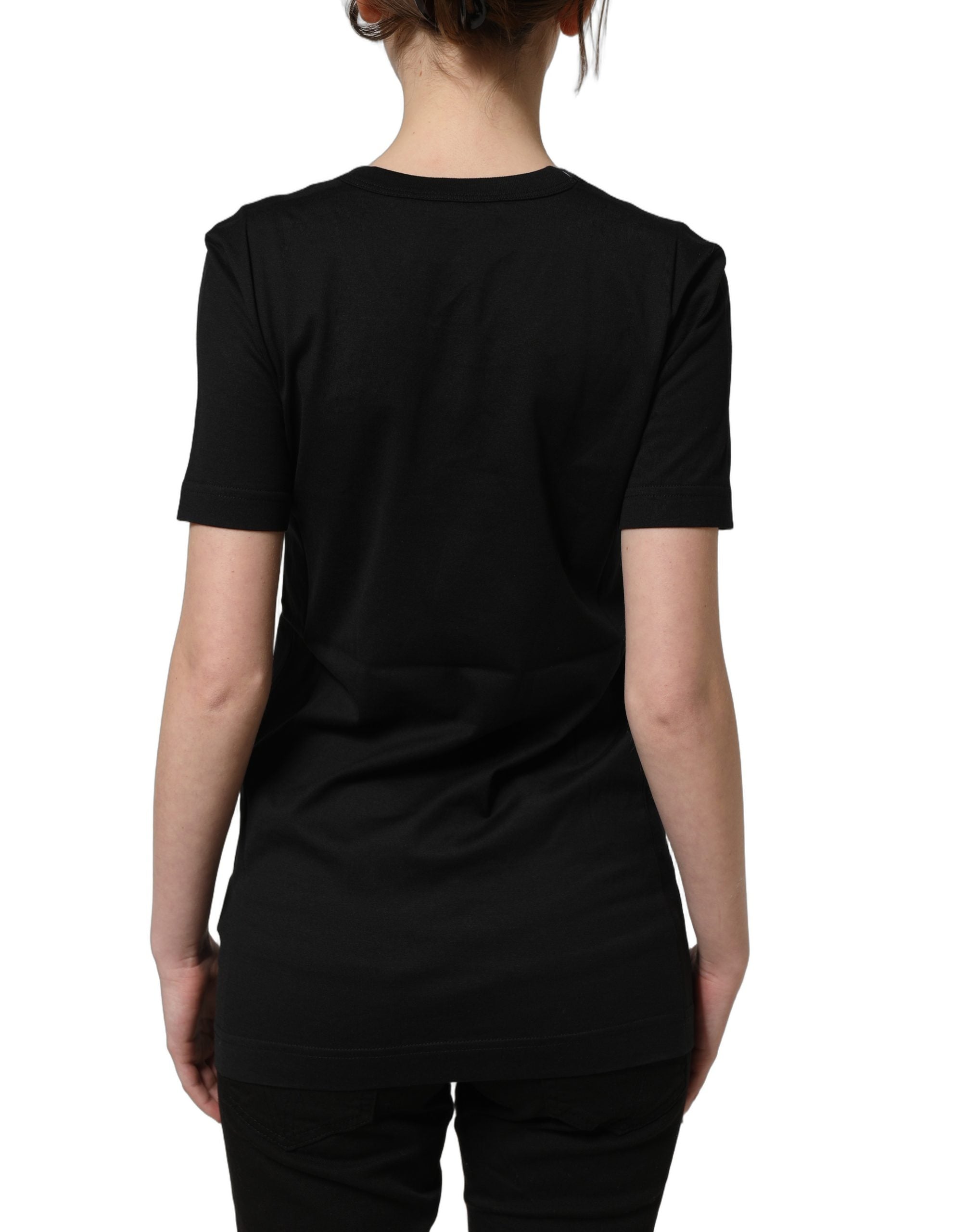 Dolce & Gabbana Dolce & Gabbana Black Cotton Short Sleeves Crew Neck Women's T-shirt