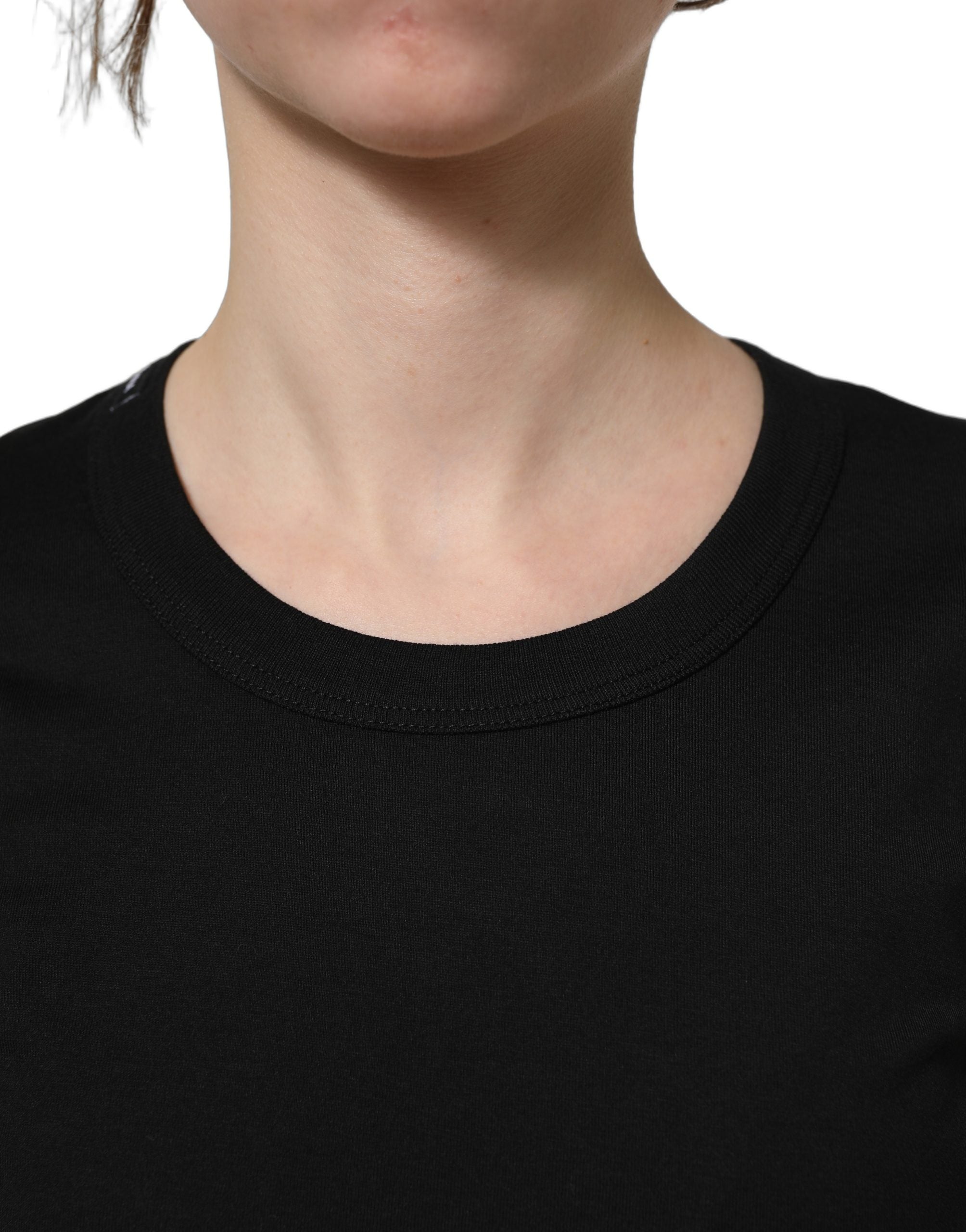 Dolce & Gabbana Dolce & Gabbana Black Cotton Short Sleeves Crew Neck Women's T-shirt