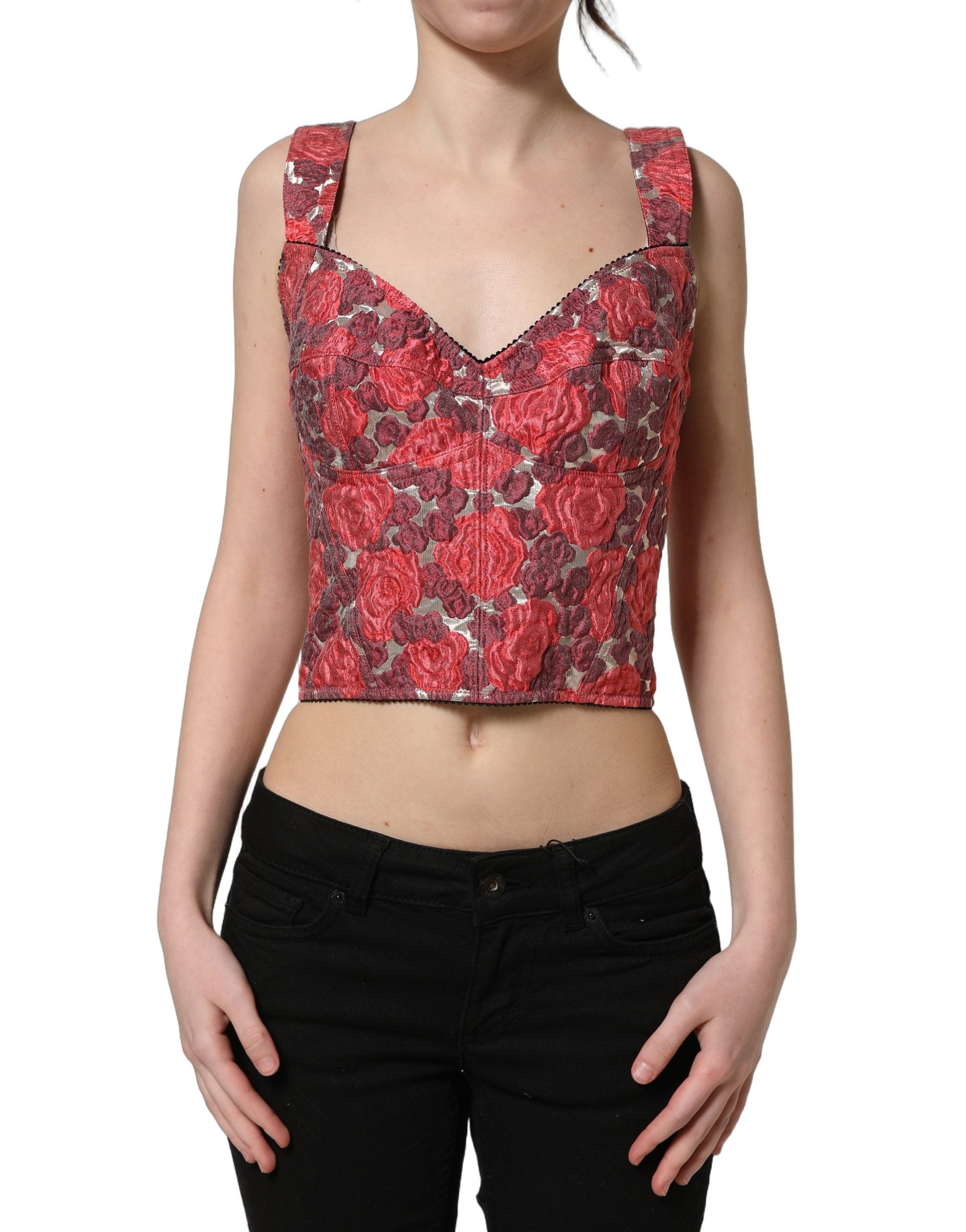 Dolce & Gabbana Dolce & Gabbana Multicolor Floral Cropped Bustier Tank Women's Top