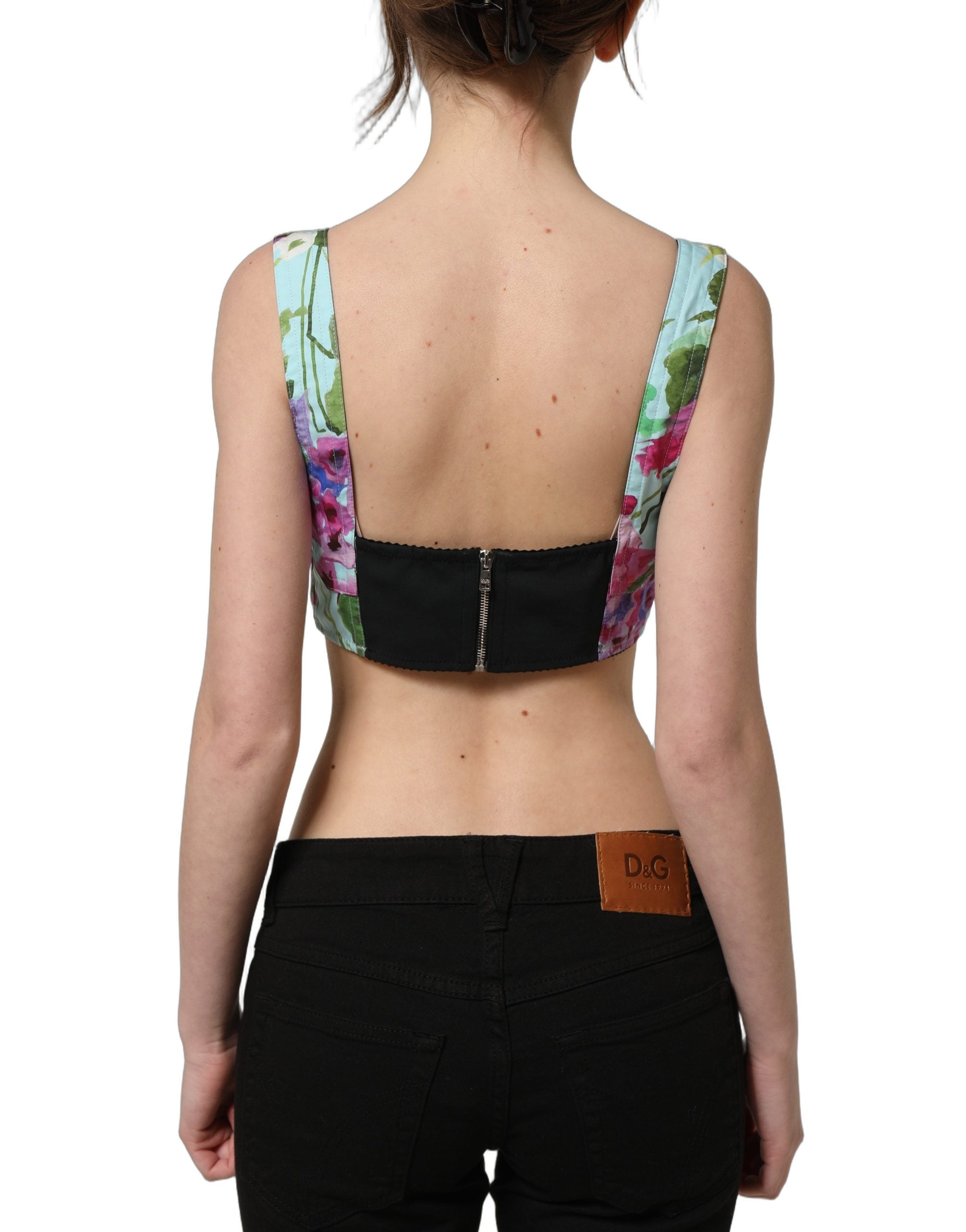 Dolce & Gabbana Dolce & Gabbana Multicolor Floral Cropped Bustier Tank Women's Top