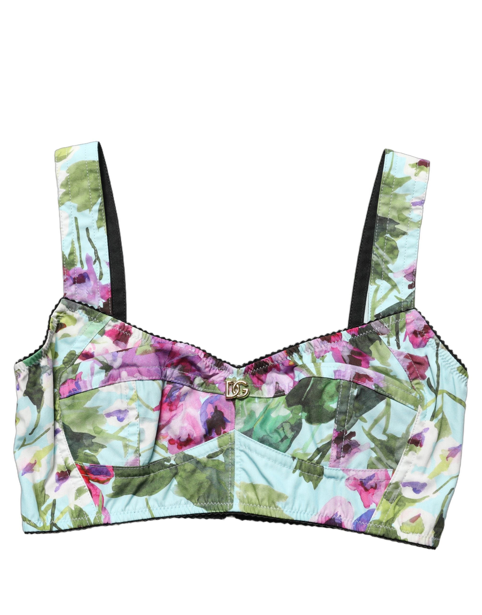 Dolce & Gabbana Dolce & Gabbana Multicolor Floral Cropped Bustier Tank Women's Top