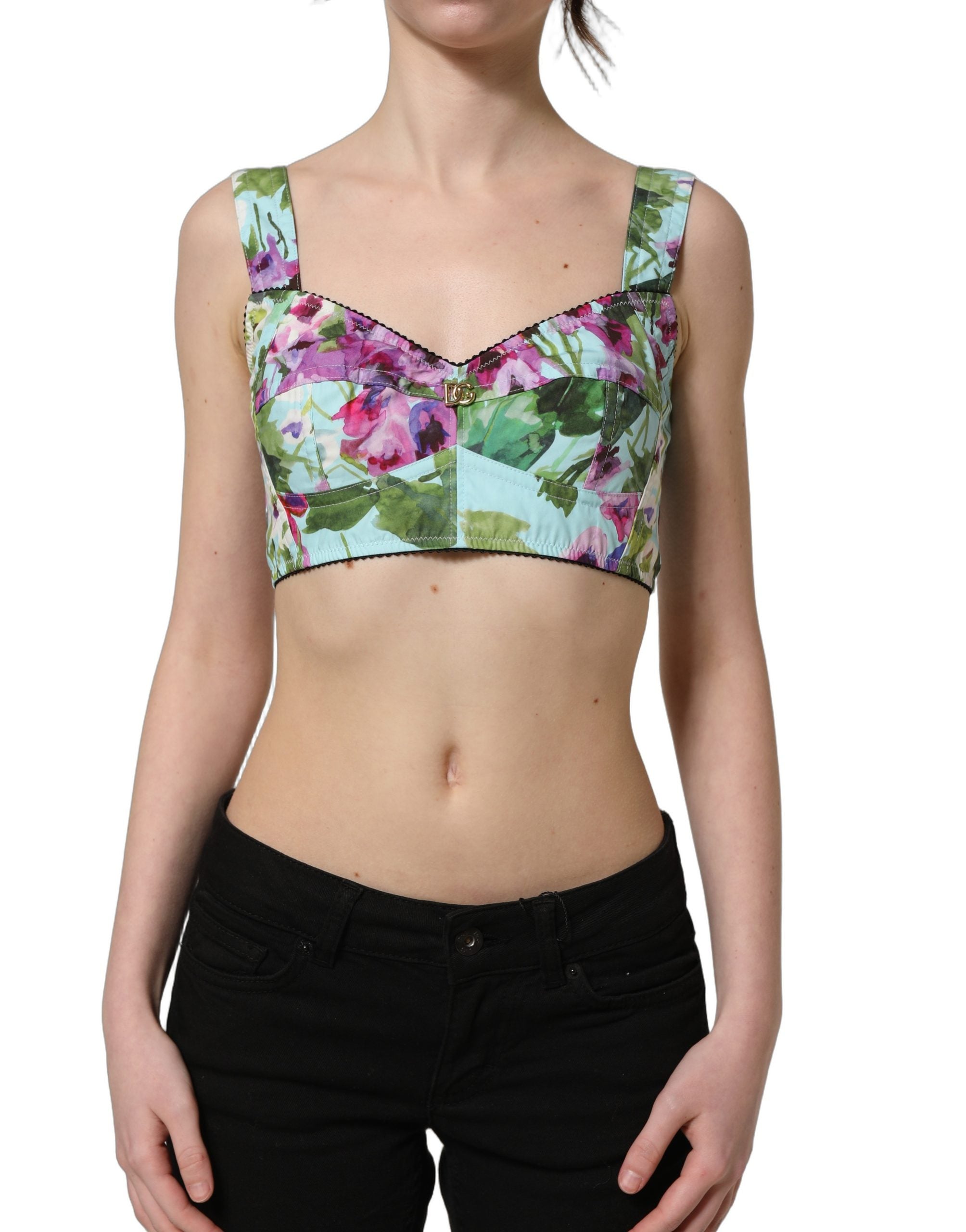 Dolce & Gabbana Dolce & Gabbana Multicolor Floral Cropped Bustier Tank Women's Top