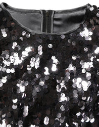 Dolce & Gabbana Dolce & Gabbana Black Sequined Long Sleeves Crop Blouse Women's Top