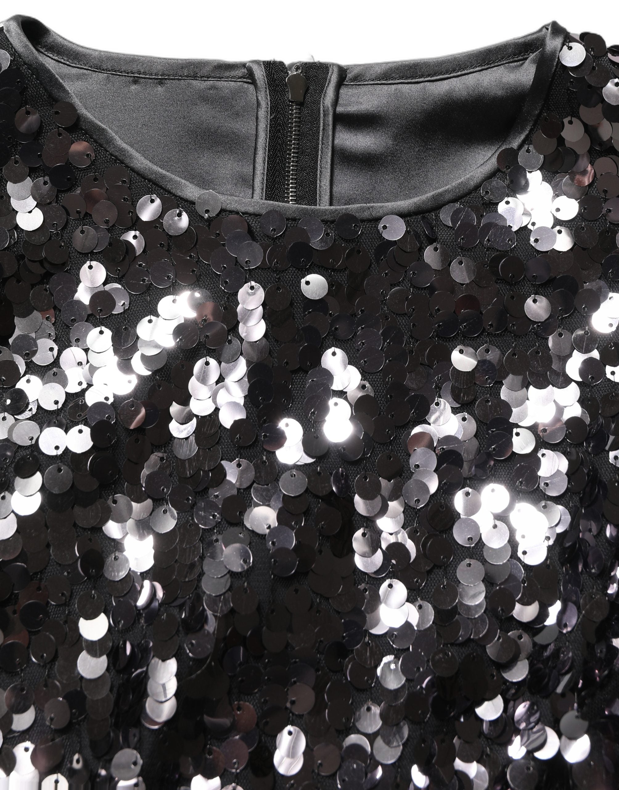 Dolce & Gabbana Dolce & Gabbana Black Sequined Long Sleeves Crop Blouse Women's Top