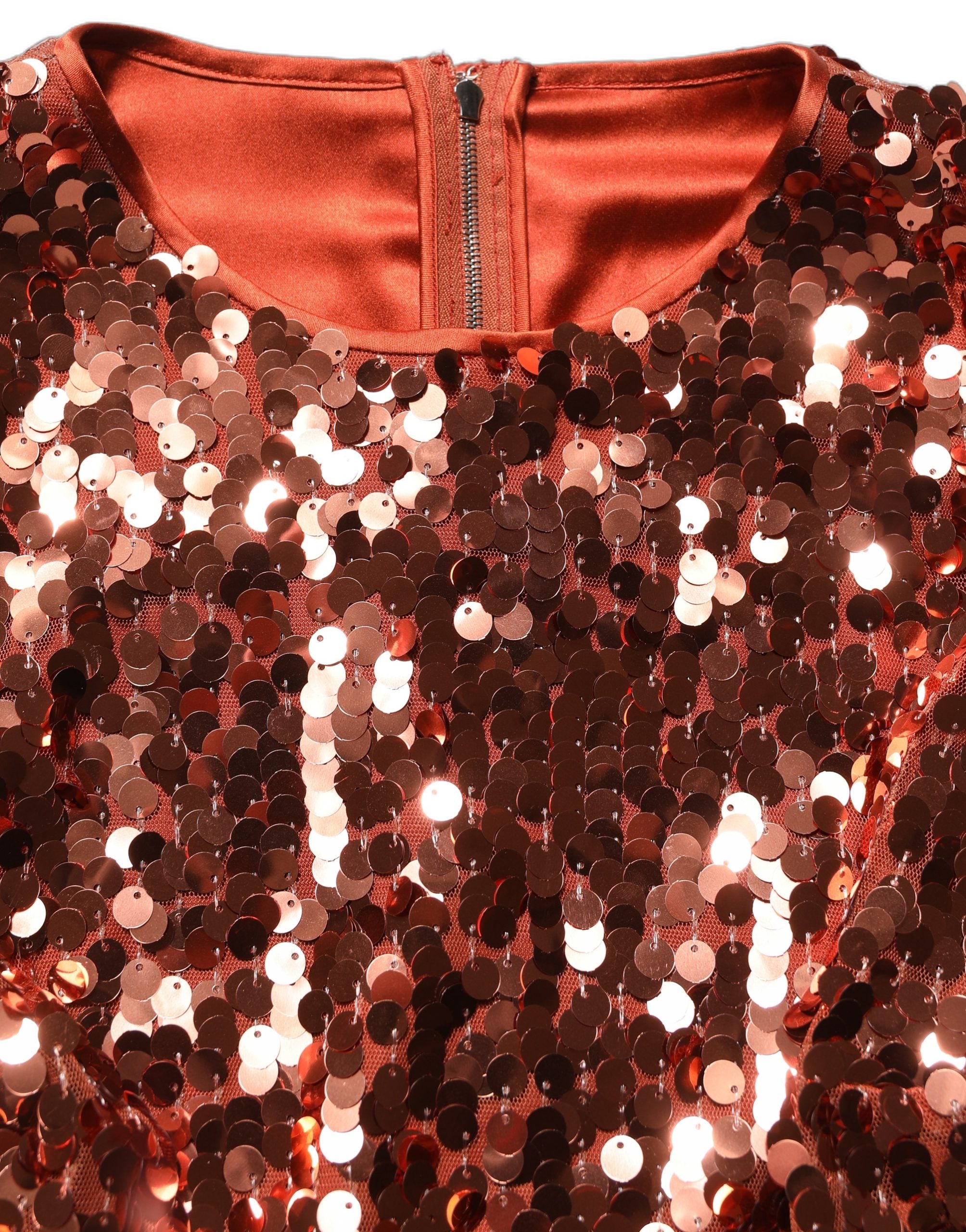 Dolce & Gabbana Dolce & Gabbana Red Sequined Long Sleeves Crop Blouse Women's Top