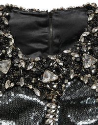 Dolce & Gabbana Dolce & Gabbana Metallic Gray Sequin Embellished Blouse Women's Top