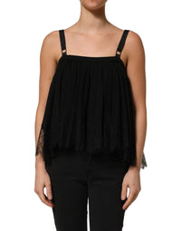 Dolce & Gabbana Dolce & Gabbana Black Sleeveless Floral Lace Tank Blouse Women's Top