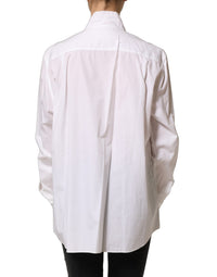 Dolce & Gabbana Dolce & Gabbana White Ruffled Bib Long Sleeves Blouse Women's Top