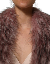 Dolce & Gabbana Dolce & Gabbana Pink Acrylic Faux Fur Knit Shrug Vest Women's Top