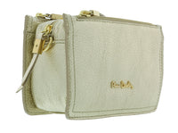 Pierre Cardin Gold Leather Small Structured Square Crossbody Bag