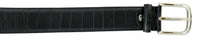 Pierre Cardin Shiny Black Embossed Classic Buckle Adjustable Belt Adjustable Mens Belt-