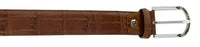 Pierre Cardin Brown Embossed Classic Buckle Adjustable Belt Adjustable Mens Belt-