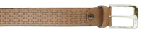 Pierre Cardin Light Brown Weave Textured Classic D-Ring Adjustable Belt Adjustable Mens Belt-
