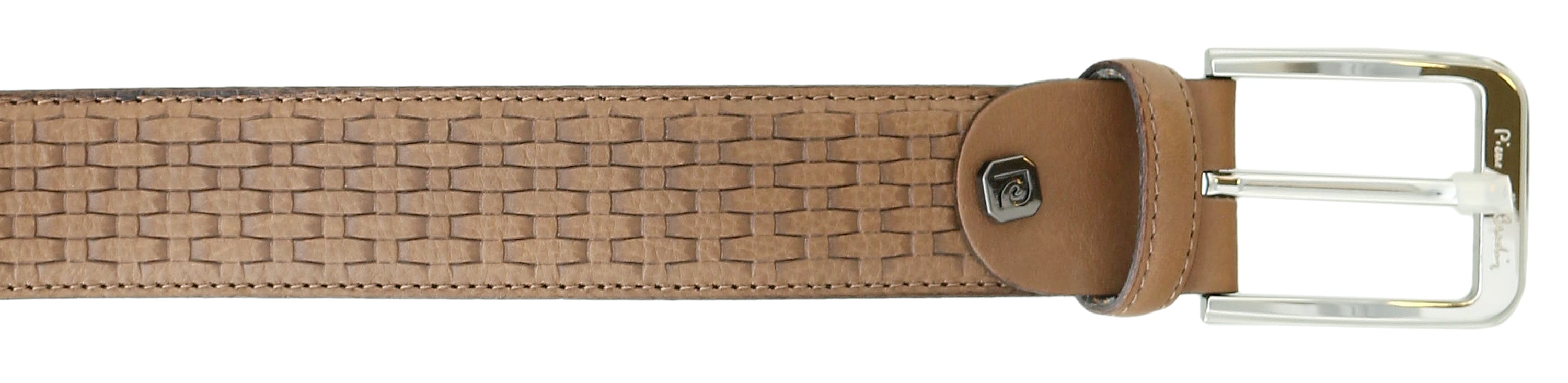 Pierre Cardin Light Brown Weave Textured Classic D-Ring Adjustable Belt Adjustable Mens Belt-