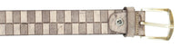 Pierre Cardin Distressed Brown Textured Classic Silver D-Ring Adjustable Belt Adjustable Mens Belt-