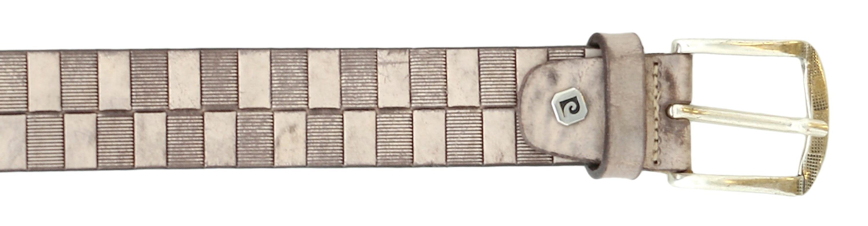 Pierre Cardin Distressed Brown Textured Classic Silver D-Ring Adjustable Belt Adjustable Mens Belt-