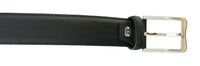 Pierre Cardin Black Textured Classic Silver D-Ring Adjustable Belt Adjustable Mens Belt-