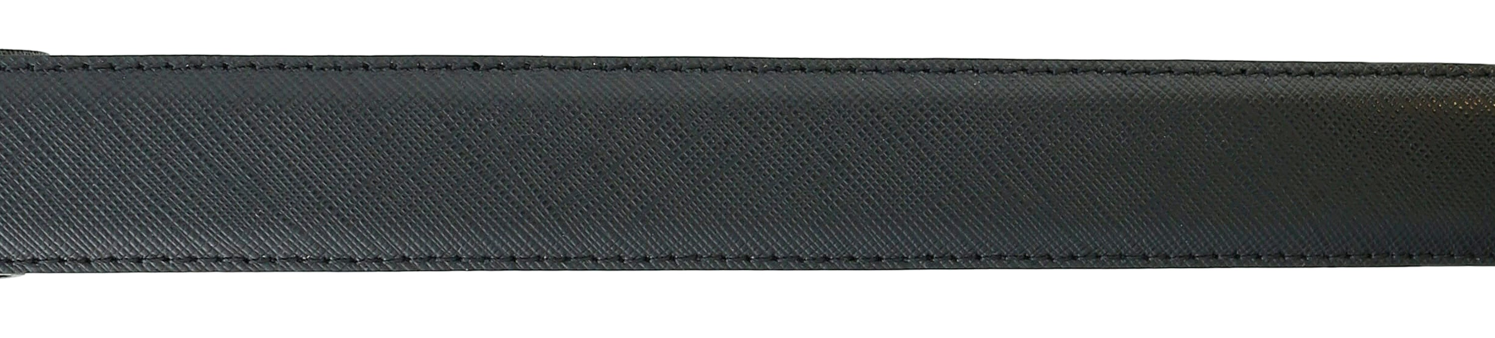 Pierre Cardin Black Textured Classic Silver D-Ring Adjustable Belt Adjustable Mens Belt-