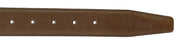 Pierre Cardin Dark Brown Classic Square Silver D-Ring Adjustable Belt Adjustable Mens Belt-